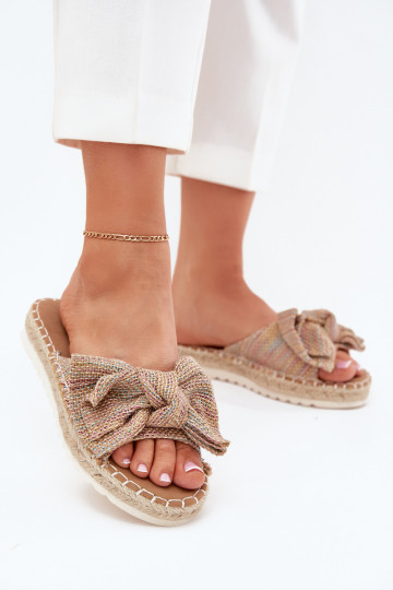 Ladies Platform Slippers With Braiding And Bow Multicolor Alpireda 2