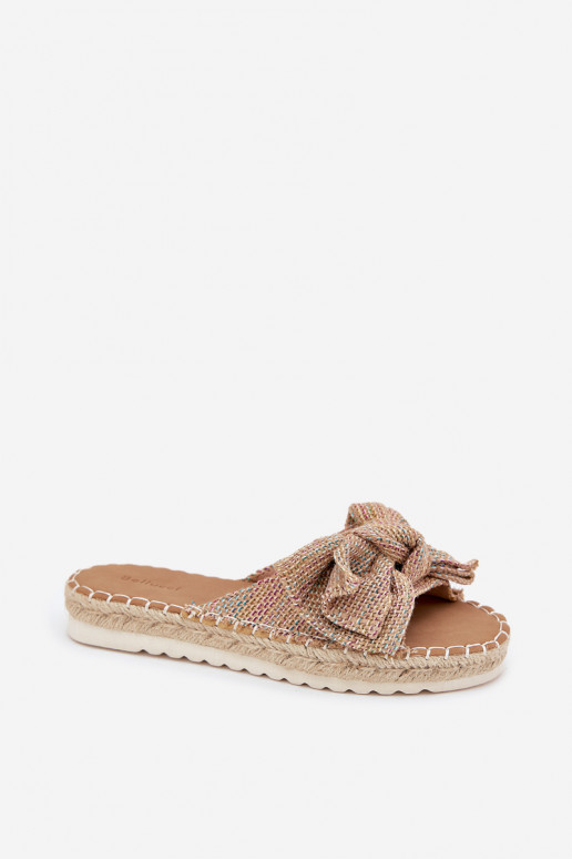 Ladies Platform Slippers With Braiding And Bow Multicolor Alpireda Ladies Platform Slippers With Braiding And Bow Multicolor Alpireda