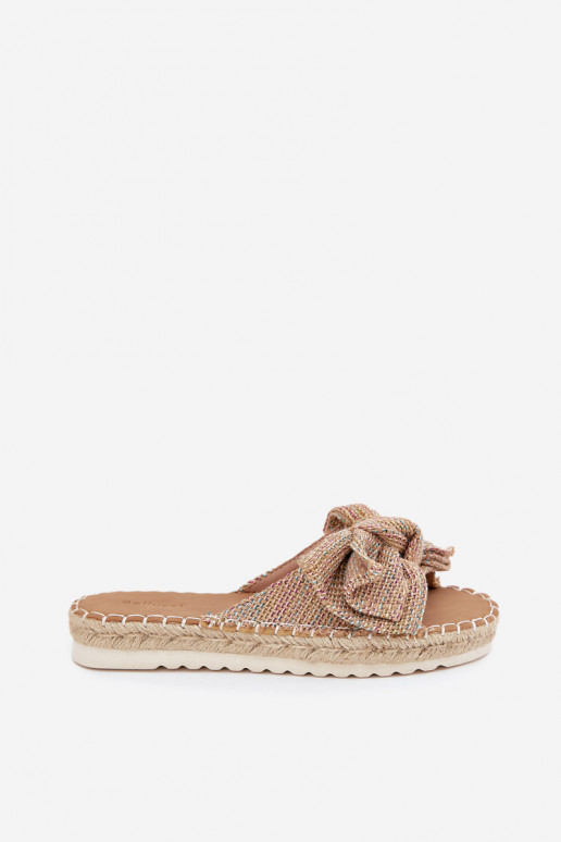 Ladies Platform Slippers With Braiding And Bow Multicolor Alpireda Ladies Platform Slippers With Braiding And Bow Multicolor Alpireda