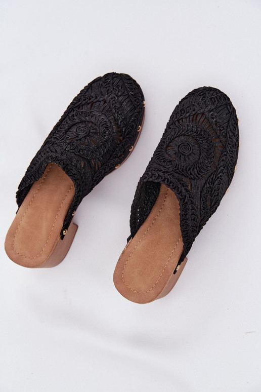 Crochet Women's Heels Black Senevia