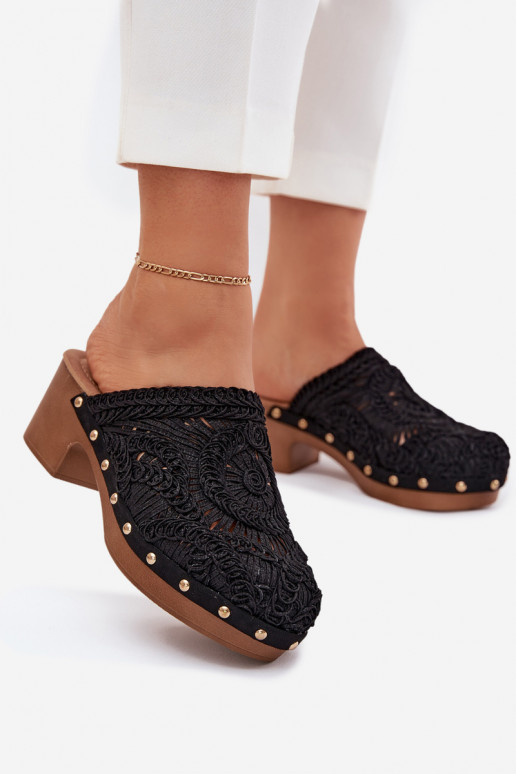 Crochet Women's Heels Black Senevia