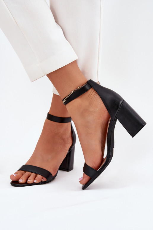 Womens Heeled Sandals With Strap Black Fevenne Womens Heeled Sandals With Strap Black Fevenne