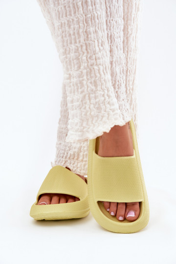 Women's Lightweight Foam Slippers On Thick Sole Lime Querceria 2