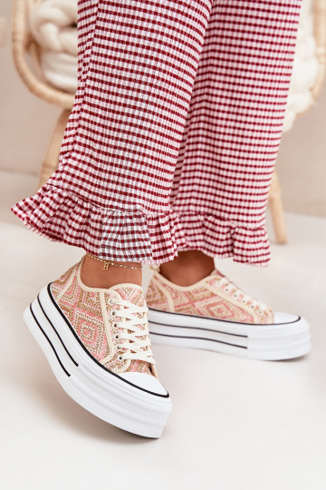 Low Women's Sneakers On Platform Pink Melina