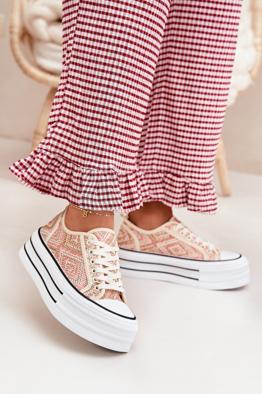 Low Women's Sneakers On Platform Pink Melina
