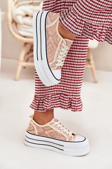 Low Women's Sneakers On Platform Pink Melina 2