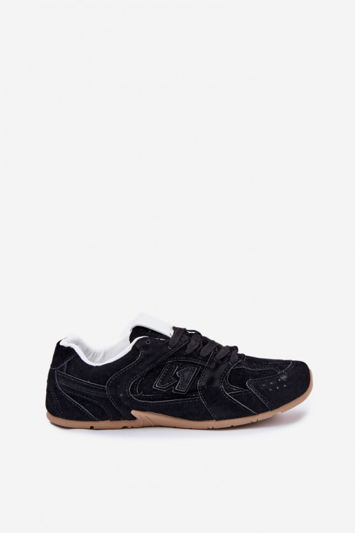 Buty Sportowe Damskie Z Eko Zamszu Czarne Dorella