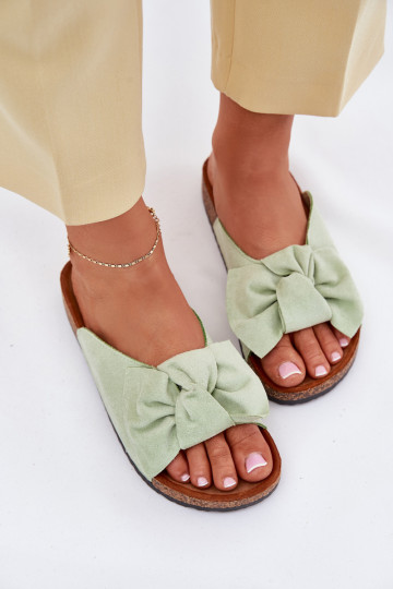 Women's Sandals On Cork Sole With Bow Mint Seressa