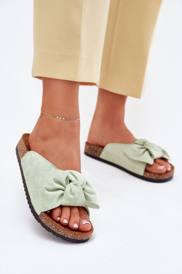 Women's Sandals On Cork Sole With Bow Mint Seressa 2