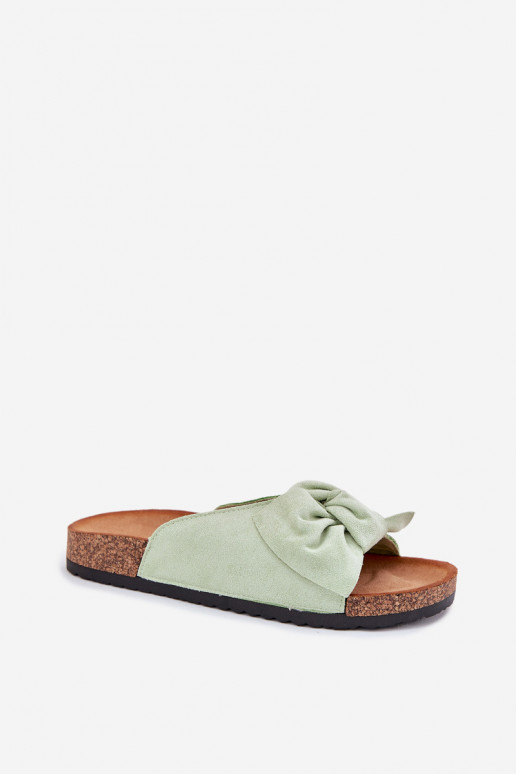 Women's Sandals On Cork Sole With Bow Mint Seressa