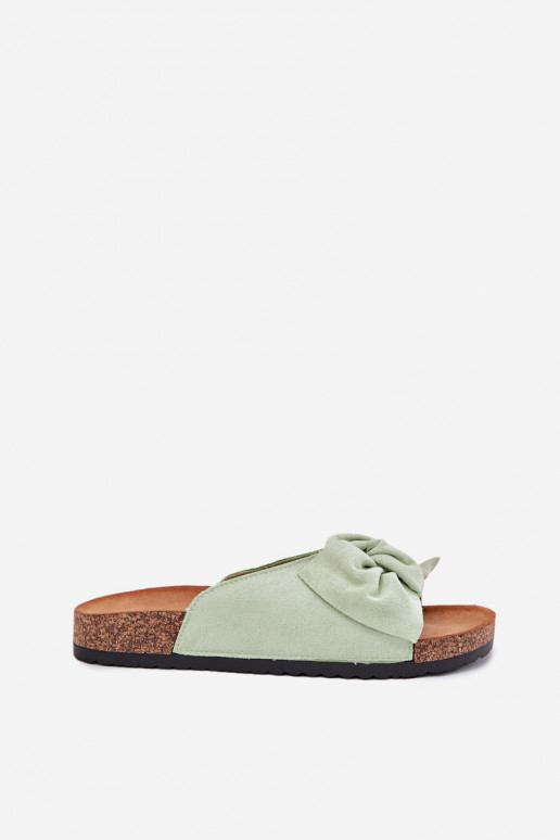 Women's Sandals On Cork Sole With Bow Mint Seressa