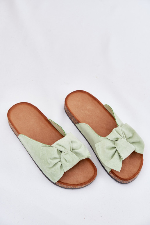 Women's Sandals On Cork Sole With Bow Mint Seressa