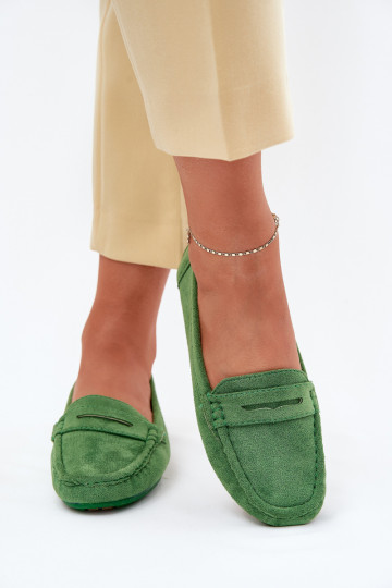 Women's Suede Moccasins Green Lenvie 2