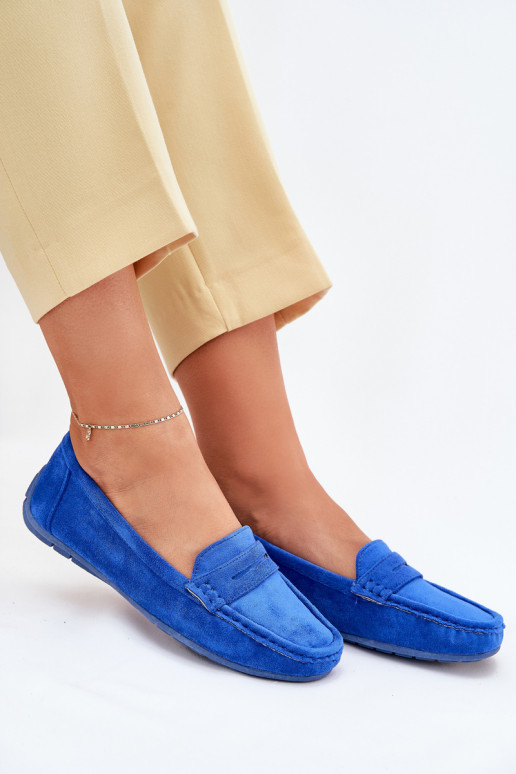 Ladies Suede Moccasins Cobalt Lenvie Ladies Suede Moccasins Cobalt Lenvie