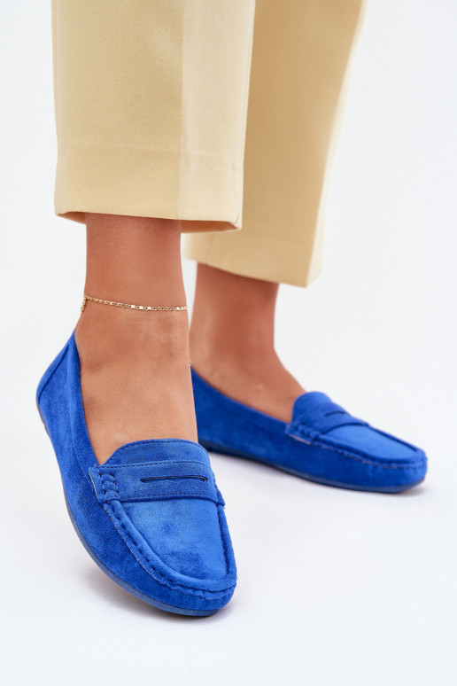Ladies Suede Moccasins Cobalt Lenvie Ladies Suede Moccasins Cobalt Lenvie