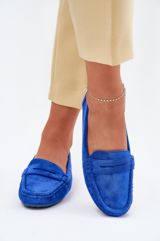 Ladies Suede Moccasins Cobalt Lenvie Ladies Suede Moccasins Cobalt Lenvie