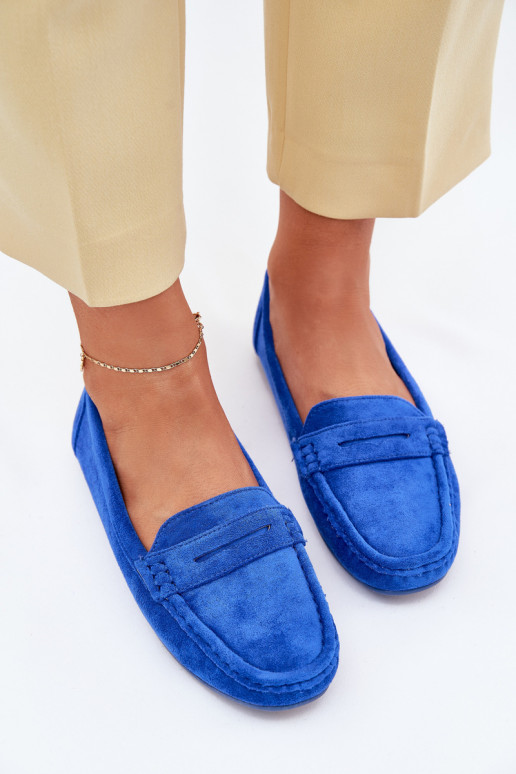 Ladies Suede Moccasins Cobalt Lenvie Ladies Suede Moccasins Cobalt Lenvie