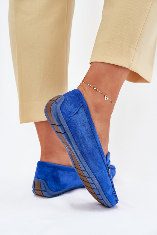 Ladies Suede Moccasins Cobalt Lenvie Ladies Suede Moccasins Cobalt Lenvie