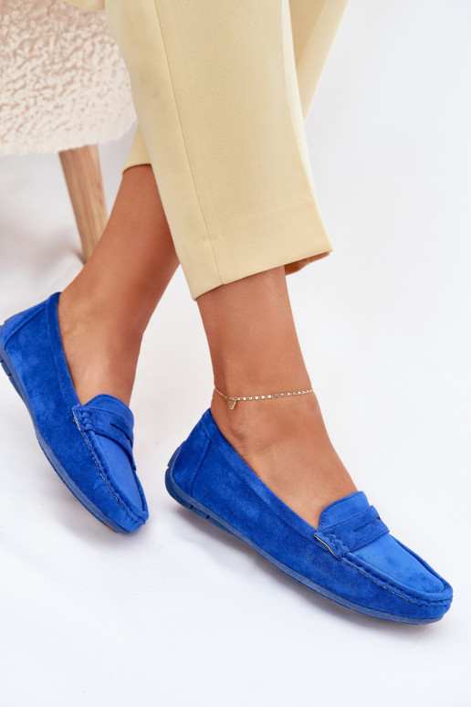 Ladies Suede Moccasins Cobalt Lenvie Ladies Suede Moccasins Cobalt Lenvie