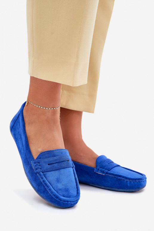 Ladies Suede Moccasins Cobalt Lenvie Ladies Suede Moccasins Cobalt Lenvie