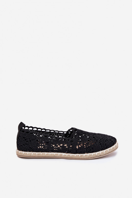 Lace Espadrilles Women Black Adelira