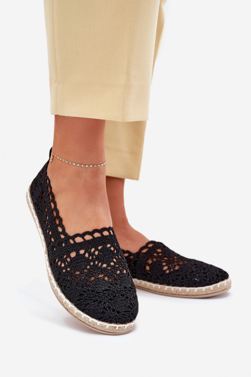 Lace Espadrilles Women Black Adelira