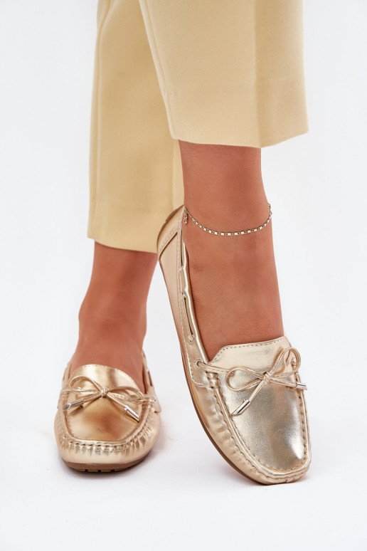Women's eco leather loafers gold Si Passione Women's eco leather loafers gold Si Passione