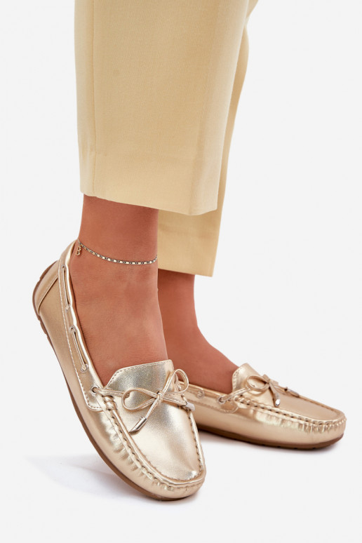 Women's eco leather loafers gold Si Passione Women's eco leather loafers gold Si Passione