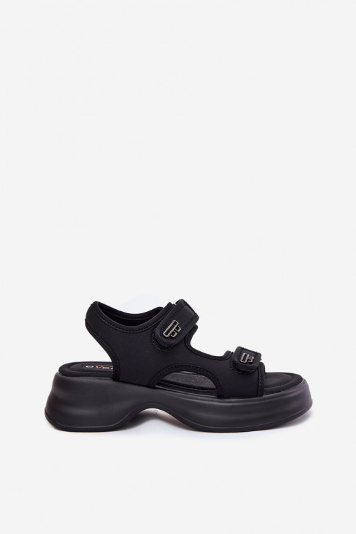 Women's Sandals With Golden Details Black Luvira Women's Sandals With Golden Details Black Luvira