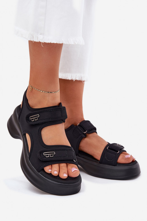 Women's Sandals With Golden Details Black Luvira Women's Sandals With Golden Details Black Luvira