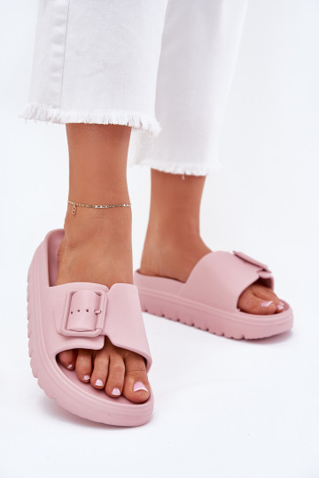Women's Foam Platform Sandals With Buckle Pink Viasara