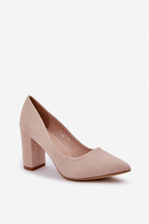 Women's Heeled Eco Suede Beige Pumps... Women's Heeled Eco Suede Beige Pumps...