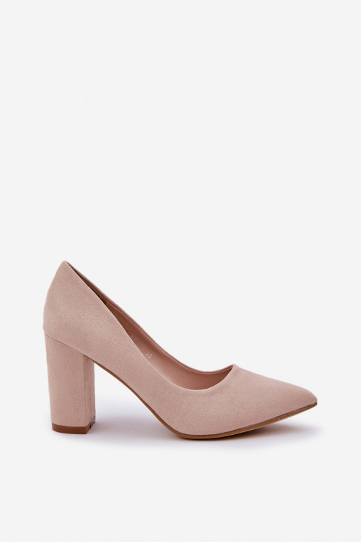 Women's Heeled Eco Suede Beige Pumps... Women's Heeled Eco Suede Beige Pumps...