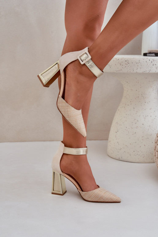 Heels With Pointed Toes Gold Gekkaria Heels With Pointed Toes Gold Gekkaria