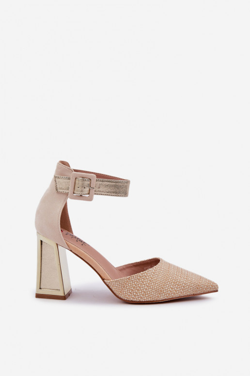 Heels With Pointed Toes Gold Gekkaria Heels With Pointed Toes Gold Gekkaria