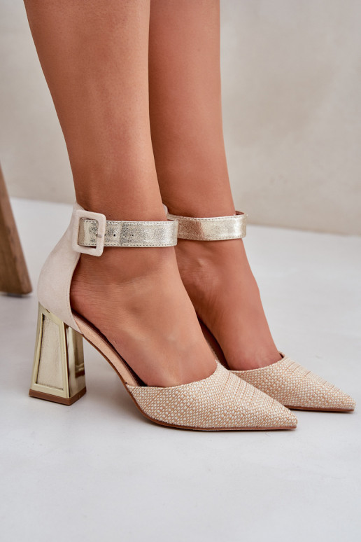 Heels With Pointed Toes Gold Gekkaria Heels With Pointed Toes Gold Gekkaria