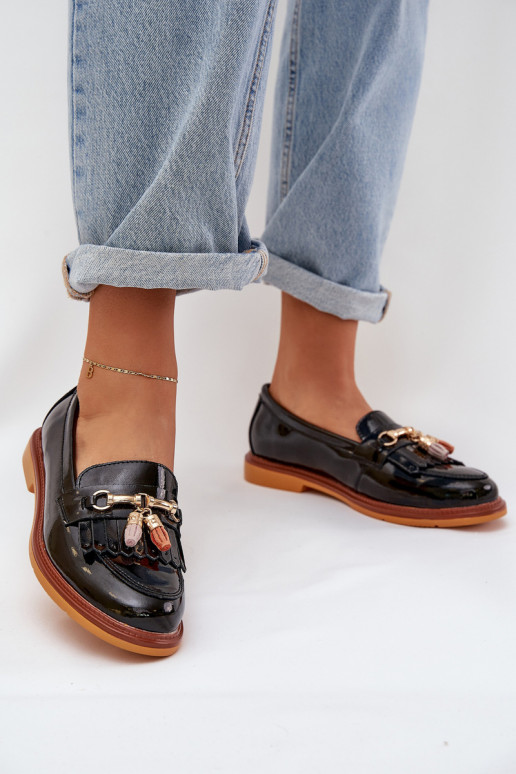 Lacquered Leather Elegant Loafers On... Lacquered Leather Elegant Loafers On...