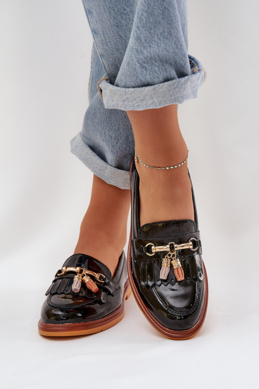 Lacquered Leather Elegant Loafers On... Lacquered Leather Elegant Loafers On...