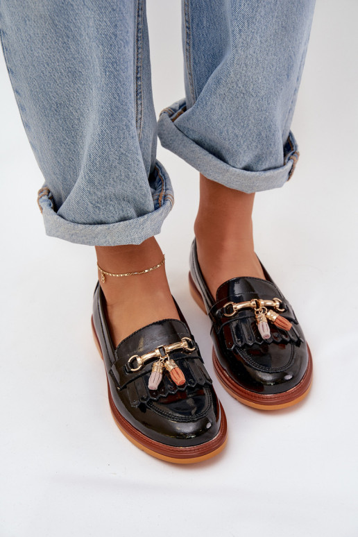 Lacquered Leather Elegant Loafers On... Lacquered Leather Elegant Loafers On...