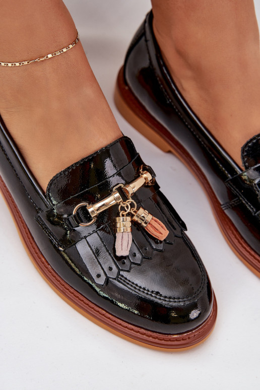 Lacquered Leather Elegant Loafers On... Lacquered Leather Elegant Loafers On...