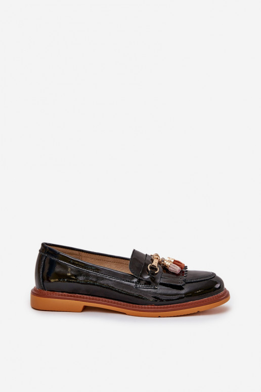 Lacquered Leather Elegant Loafers On... Lacquered Leather Elegant Loafers On...