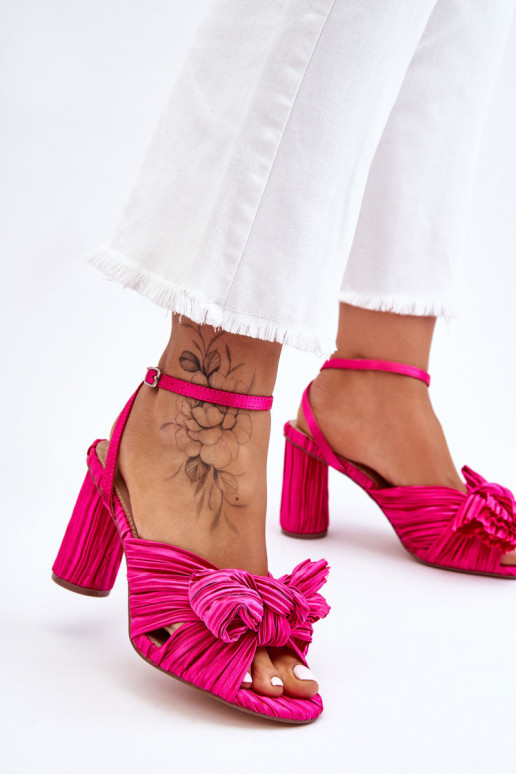 Fashionable Sandals With A Bow On Heels Fuchsia Callum Fashionable Sandals With A Bow On Heels Fuchsia Callum