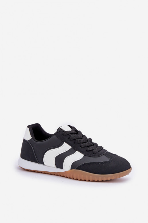 Classic Women's Sneakers Made Of Eco Leather Black Maretina