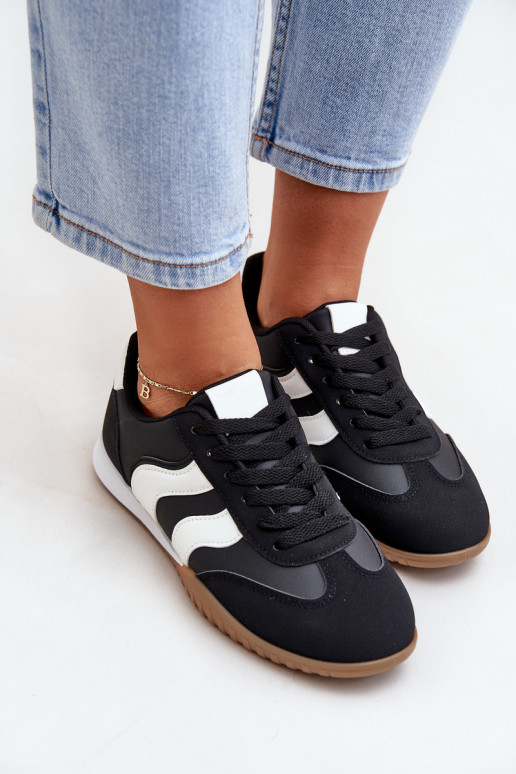 Klasyczne Sneakersy Damskie Z Eko Skóry Czarne Maretina Klasyczne Sneakersy Damskie Z Eko Skóry Czarne Maretina