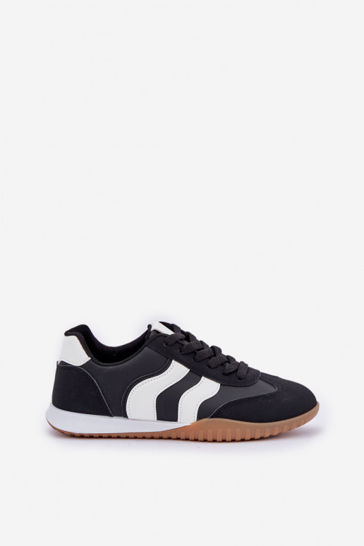 Classic Women's Sneakers Made Of Eco Leather Black Maretina