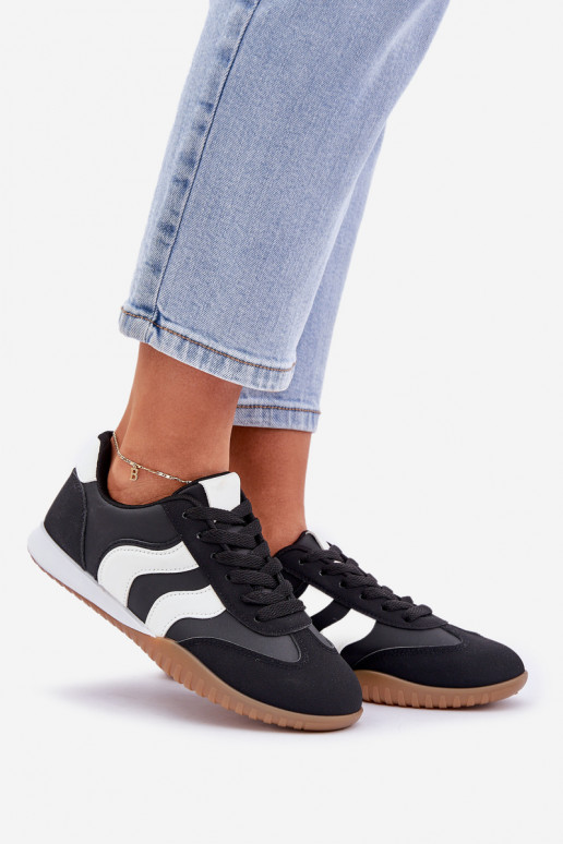Classic Women's Sneakers Made Of Eco Leather Black Maretina