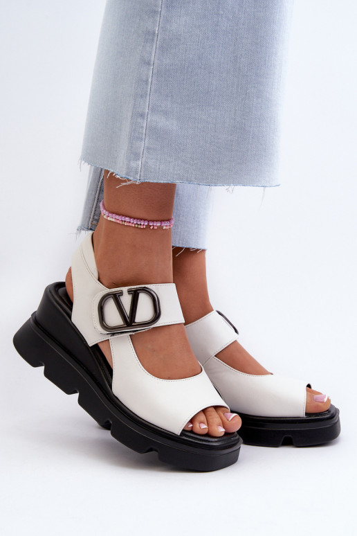 Women's Wedge and Platform Sandals in White Eco Leather Triaola Women's Wedge and Platform Sandals in White Eco Leather Triaola