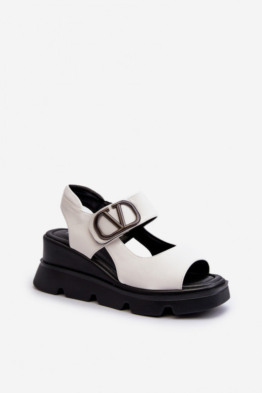Women's Wedge and Platform Sandals in White Eco Leather Triaola Women's Wedge and Platform Sandals in White Eco Leather Triaola