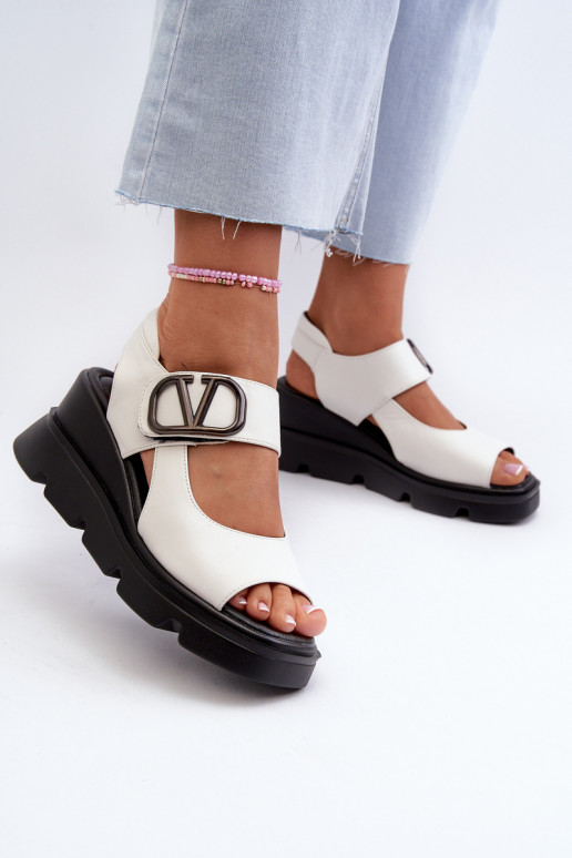 Women's Wedge and Platform Sandals in White Eco Leather Triaola Women's Wedge and Platform Sandals in White Eco Leather Triaola