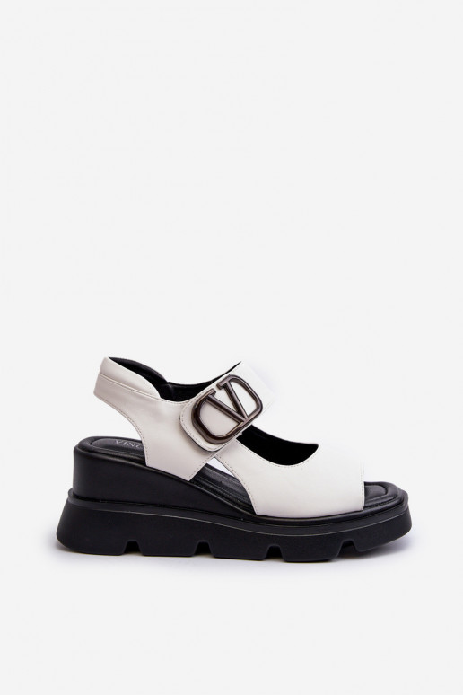 Women's Wedge and Platform Sandals in White Eco Leather Triaola Women's Wedge and Platform Sandals in White Eco Leather Triaola
